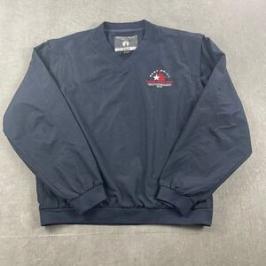 West Point Weatherproof Men Large Navy Blue Golf Windshirt Convertible Zip Off